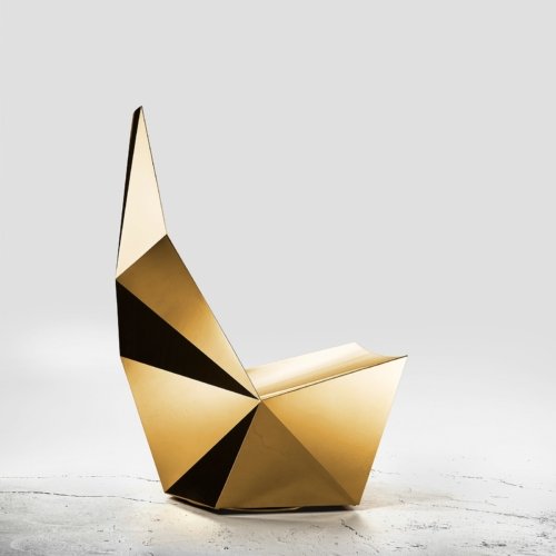 Alexander Lotersztain - QTZ Swivel Base Lounge Chair – Gold