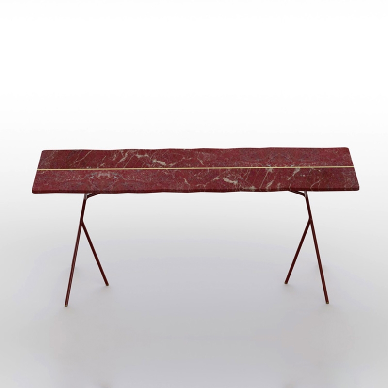 Francesco Meda - Split Table – Red Rupas Marble