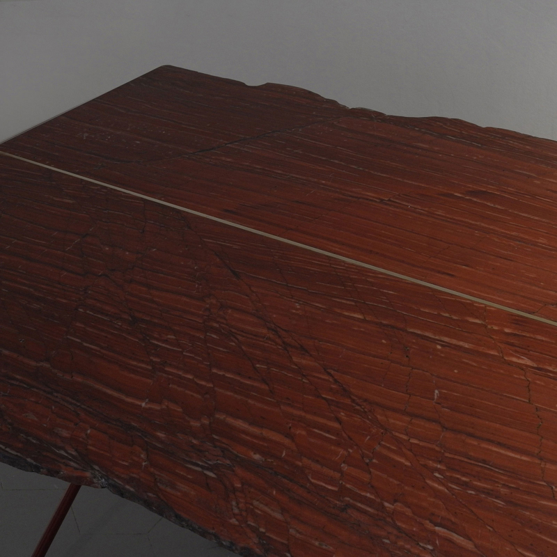 Francesco Meda - Split Table – Red Rupas Marble