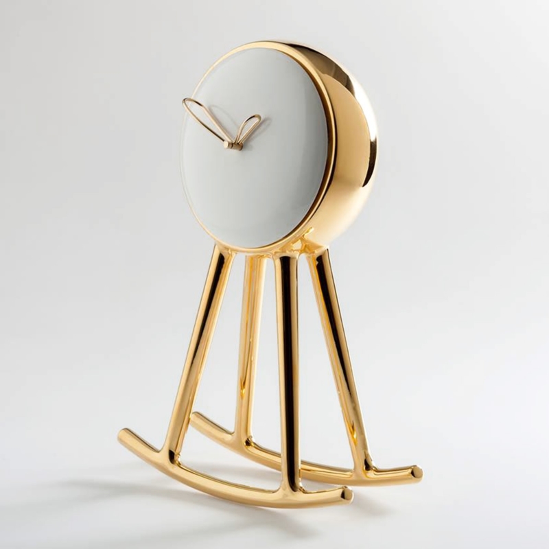 Nika Zupanc - Infinity Clock - Gold and White - for Bosa Ceramiche