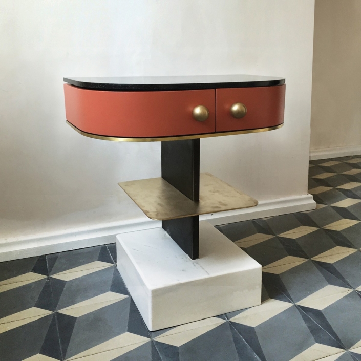 Rooms - Sculpture Side Table - Red
