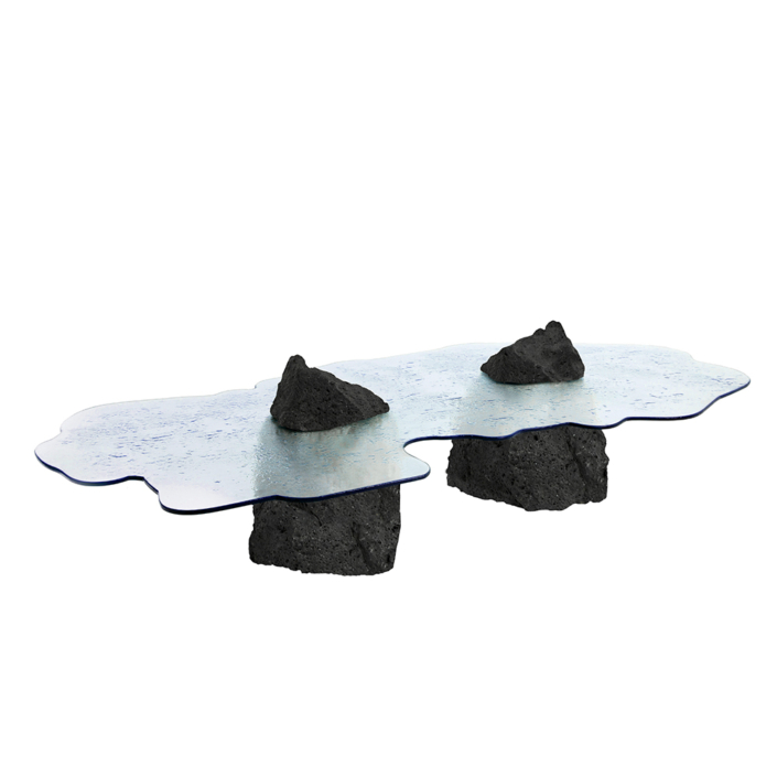 Cypraea - Ile Rodrigues low table in lava stone