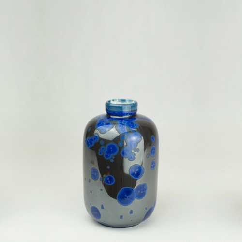 Milan Pekar - Small Crystal Vase - Black and Blue